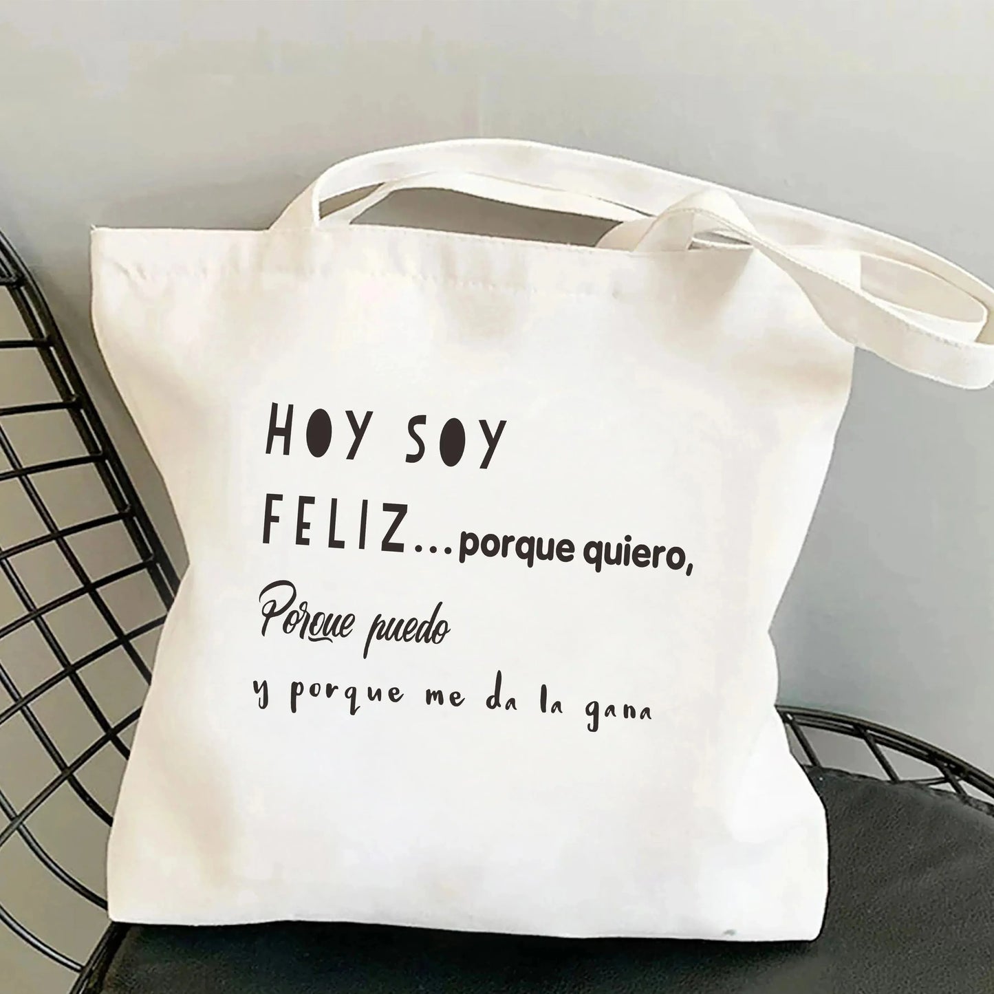 Spanish Women Shoulder Bag Graphic Harajuku Shopper Bags Large Capacity Canvas Tote Handbag No Zipper Eco Casual Girl Handbags