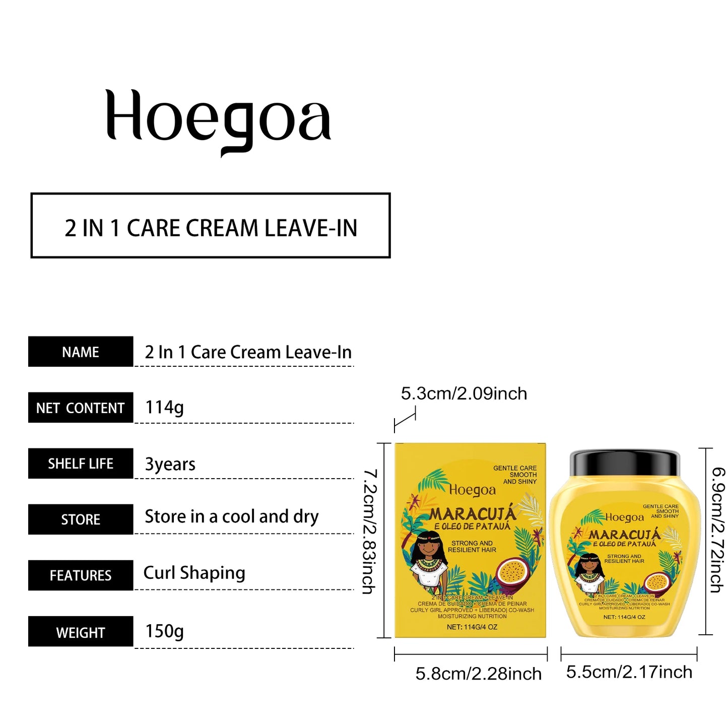 Leave-In Conditioner Cream with Plant Keratin & Argan Oil - Repairing & Frizz Control for Dry Damaged Curly Hair Shine Enhancer