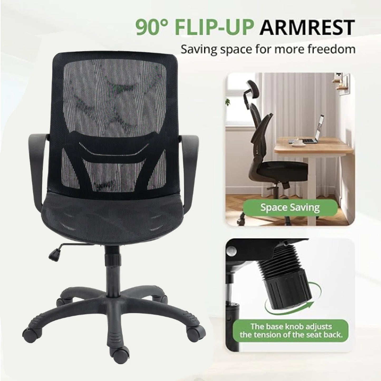 Ergonomic Executive Computer Chair High-Back Home Office Chair with Breathable Nylon Mesh Lift Chair Swivel Chair
