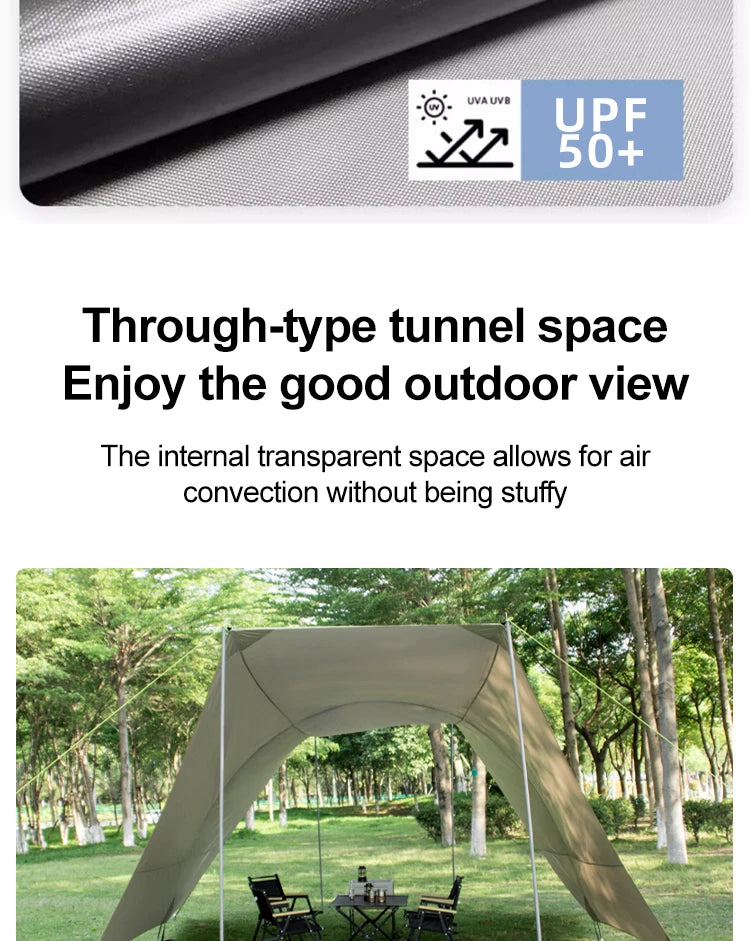 Car Awning Tent 210D Waterproof Windproof UV Sun Shelter Anti-Mosquito Beach Camping Tent Portable for Outdoor