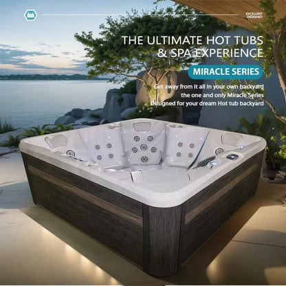 Outdoor Portable Massage Spa, 130 Jet Inflatable Hot Tub Pool, Heated Whirlpool for Couples & Garden Party