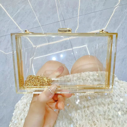 2025 New Clear Acrylic Small Flap Shaped Bags Women Trendy Chain Shoulder Crossbody Bags Women's Niche Design Novelty Purse