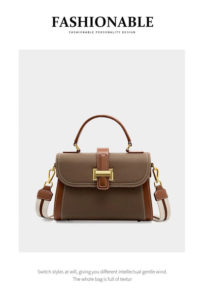 Luxury handbags female crossbody bags small square shoulder bag mom women bags new fashion 2025 genuine cowhide leather satchel