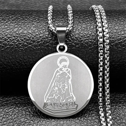 Christian God Jesus Medal Necklace for Women Men Stainless Steel Gold Silver Color Holy Pray Chain Jewelry colar masculino