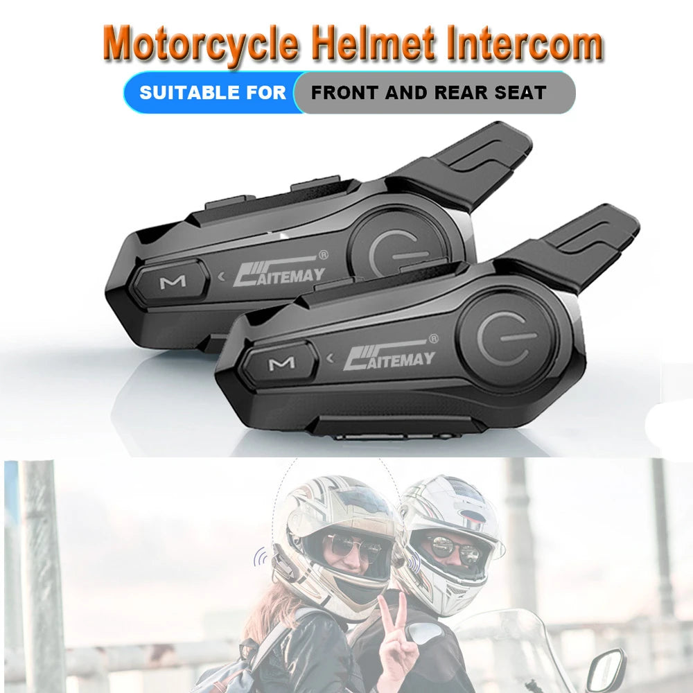 X1 Plus Motorcycle Bluetooth 1000M Intercom Helmet Headset For 2 Rider Intercomunicador Moto Waterproof Interphone Earphone