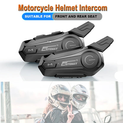 X1 Plus Motorcycle Bluetooth 1000M Intercom Helmet Headset For 2 Rider Intercomunicador Moto Waterproof Interphone Earphone