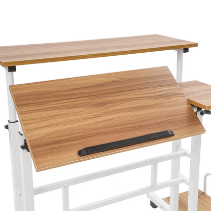 Multi Functional Foldable Computer Desk Adjustable Portable Laptop Desk Modern Computer Desk Computer with Wheels for Work Study