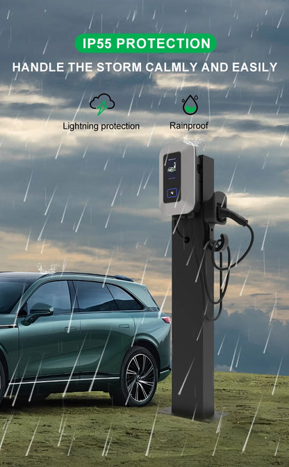 32A EV Charging Station 7KW 1Phase Electric Vehicle Charger Type2 EVSE Wallbox IEC62196-2 EV Charge Type 2 with 5M Cable