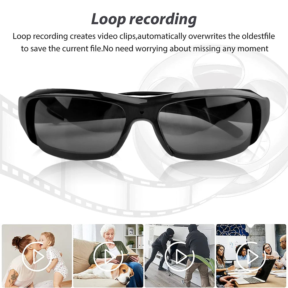 HD 1080P Mini Glasses Camera Video Recorder Wearable Sunglasses Camera Portable Outdoor Sports DV DVR Surveillance Camcorder