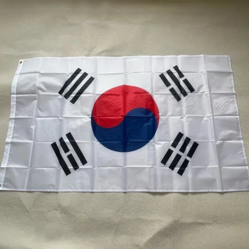 South Korea Flag90x150cmSouth Korea Flag  hanging high quality 100% polyester flag banner decoration