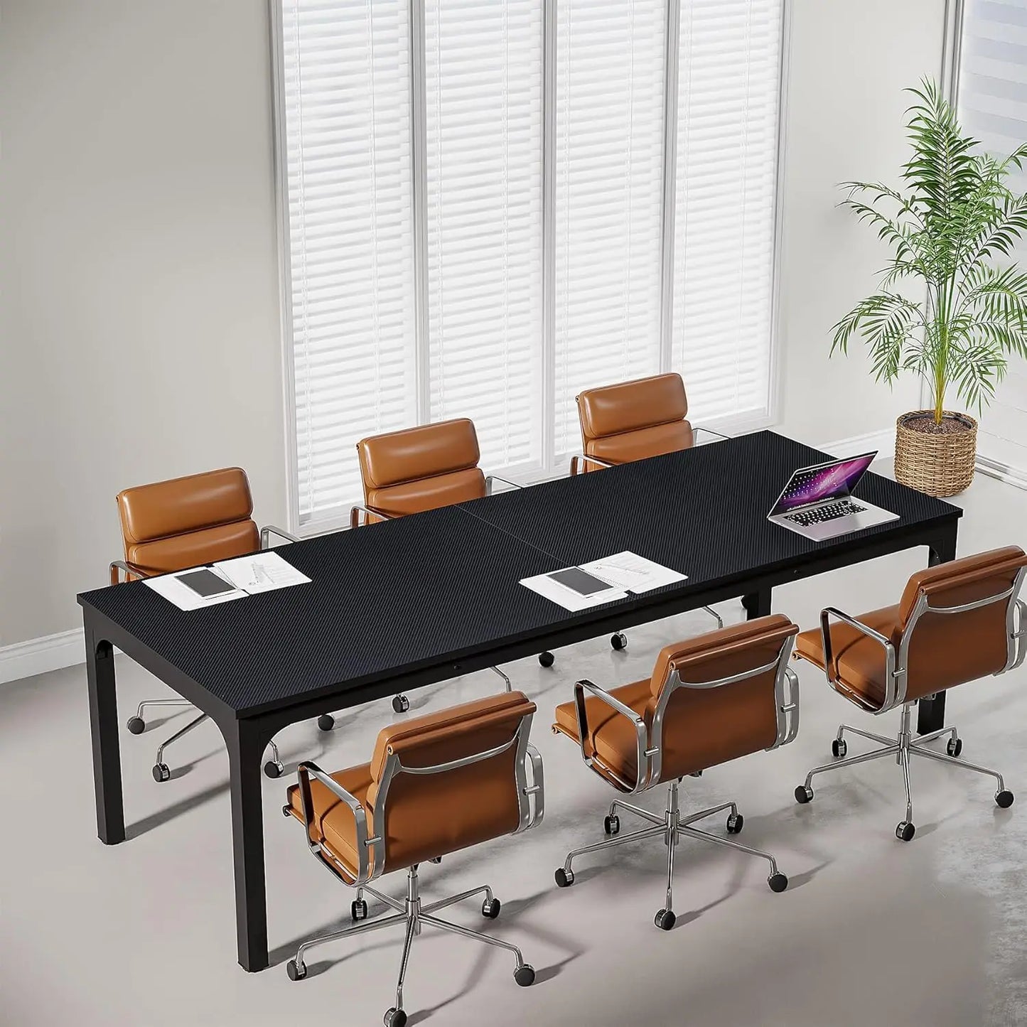 6.5 FT Conference Room Table, 78.74" W x 27.56" D Large Office Conference Table, Modern Seminar Meeting Table Desk, Customized