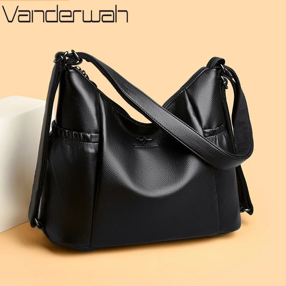 High Quality Soft Pu Leather Shoulder Bags for Women Women Bags Luxury Designer Multifunction Travel BackPack Commuter Handbags