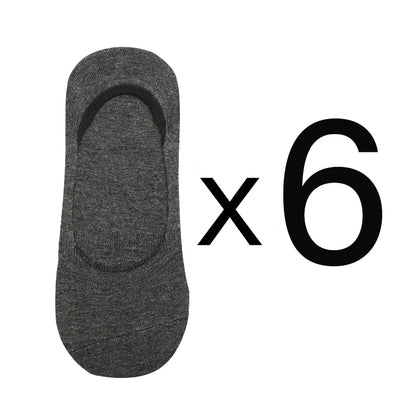 6 Pairs/Lot Men's Bamboo Breathable Invisible Socks Low Cut Casual Cotton Boat Non-Slip No Show High Quality Sock