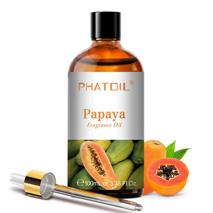PHATOIL 100ml Aromatherapy Fragrance Oil with Glass Dropper Lime Coconut Strawberry Cherry Watermelon Lemon Mango Aroma Oils