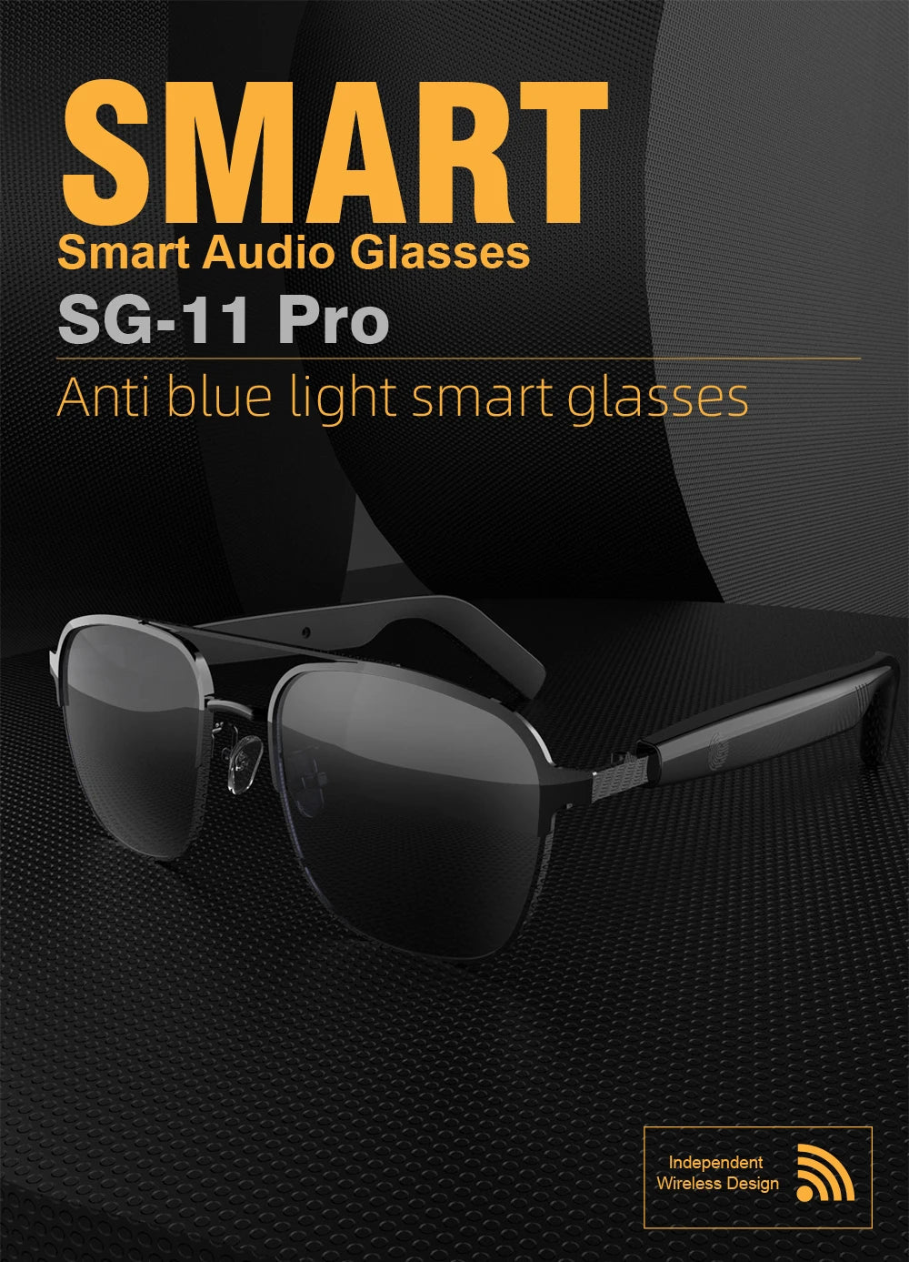 SG11 PRO Sunglasses Smart Wireless Bluetooth Glasses for Fashion Anti-Blue Light Glasses with Music Playback And Phone Answering