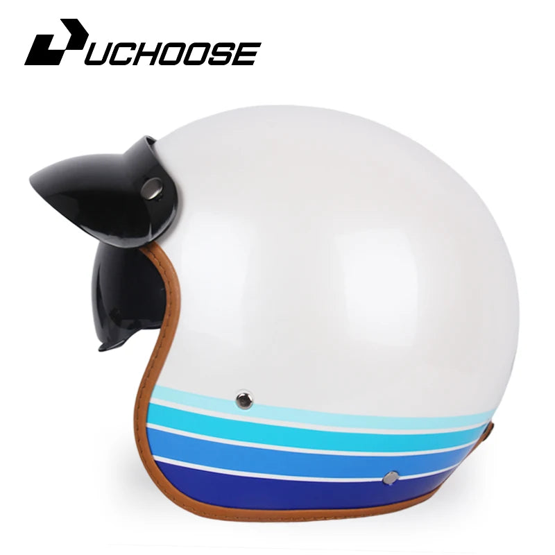 DOT Certificated Retro Motorcycle Helmet Cafe Racer Open Face Casco Moto Motorcycle Accessories Men Moto Helmets