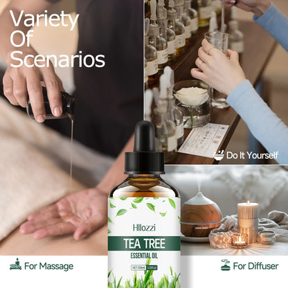 30ml/60ml/100ml plant 100% pure tea tree body care essential oil lasting light fragrance suitable for face, skin and body