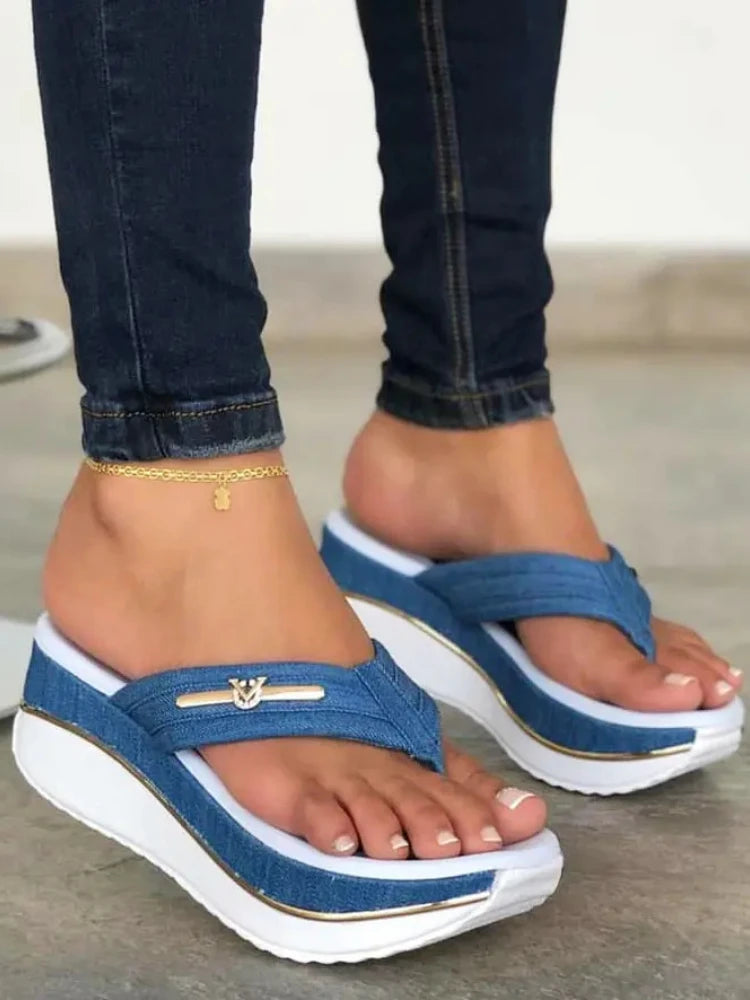 Sandals Women Summer 2023 Fashion Flip Flops Outdoor Casual Platform Sandals Ladies Plus Size Wedges Beach Slippers Muje