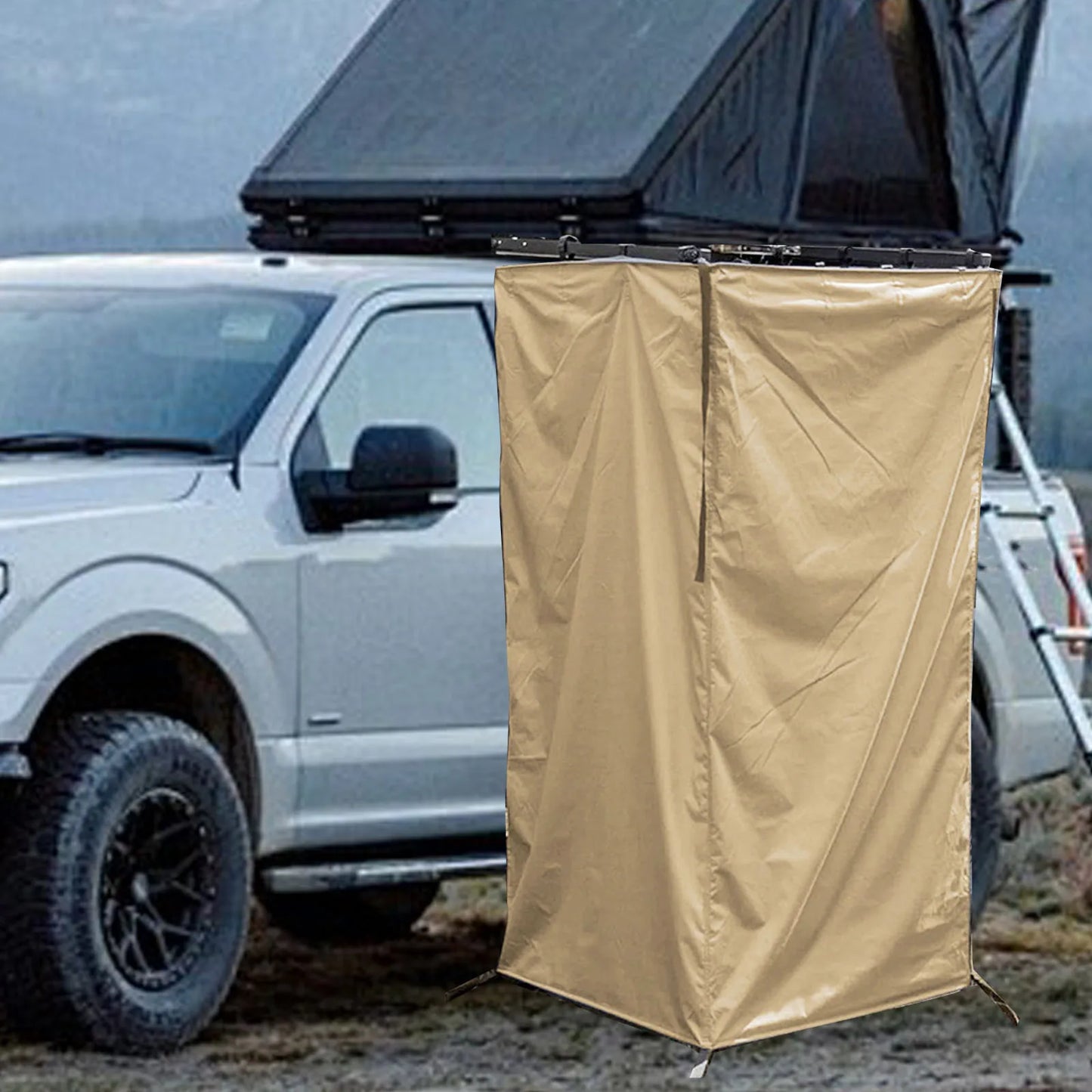 Car Side Shower Tent Waterproof Privacy Shower Tent RV Tailgate Van Toilet Changing Room Shelter for Outdoor Camping HikingBeach