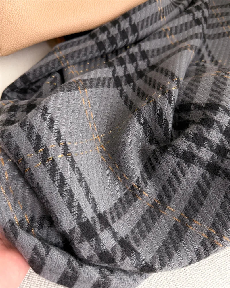 Houndstooth Scarf Men Women Autumn Winter Cashmere Scarves Wrap Student Fashion Thicken Warm Long Tassel Shawl Lady Bufanda New