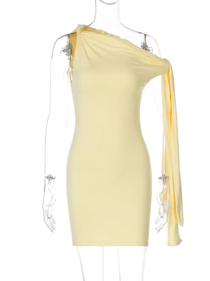 Talenza Sexy Bandage Mini Dress Solid Sleeveless Fitted Summer Bodycon Lace-up Dress Fashion Party Club Women's Evening Dress