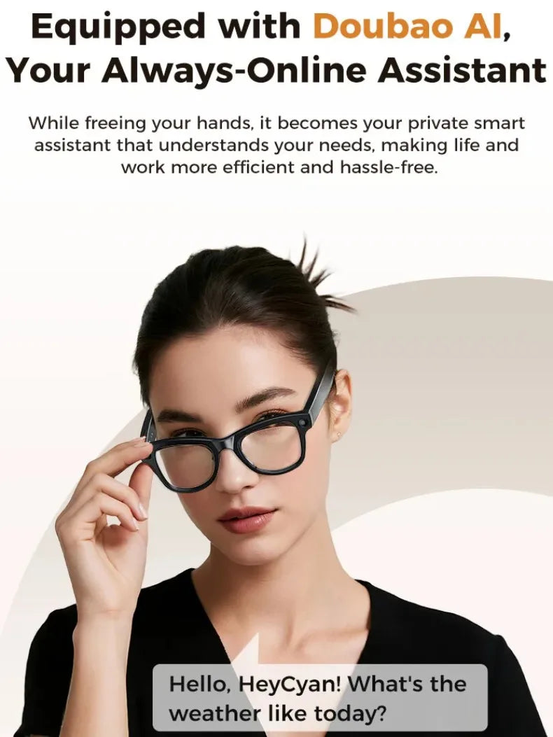 M02 AI Smart Glasses 8MP Camera Video Recording 100+Languages Translation Sunglasses Bluetooth Call Music Play with Charging Box