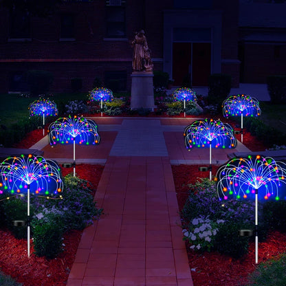 Solar LED Firework Fairy Lights, Waterproof, Garden Decoration, Lawn, Pathway, Solar Lamp, Outdoor Light