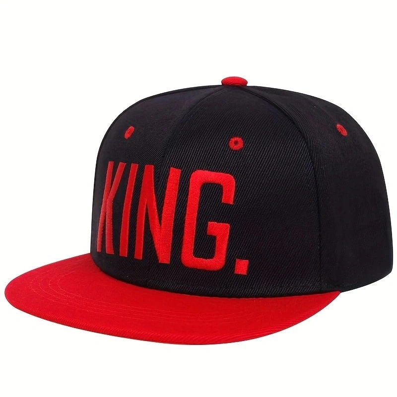 1piece Unisex King Letter Embroidery Hip Hop Hat Outdoor Adjustable Sunscreen Leisure Hat Spring Autumn Travel Tourism Vacation