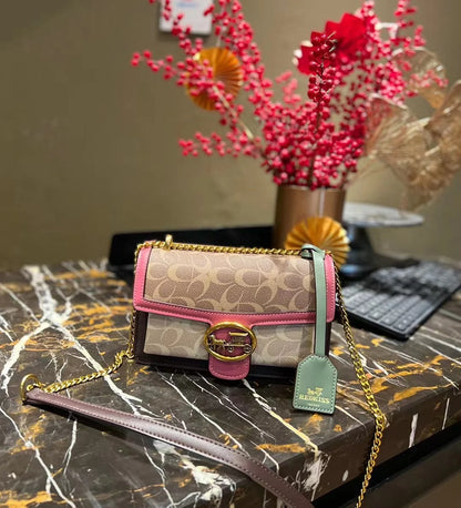 Light luxury women's bag 2025 new high-end color contrast single shoulder underarm bag designer fashionable crossbody small squa