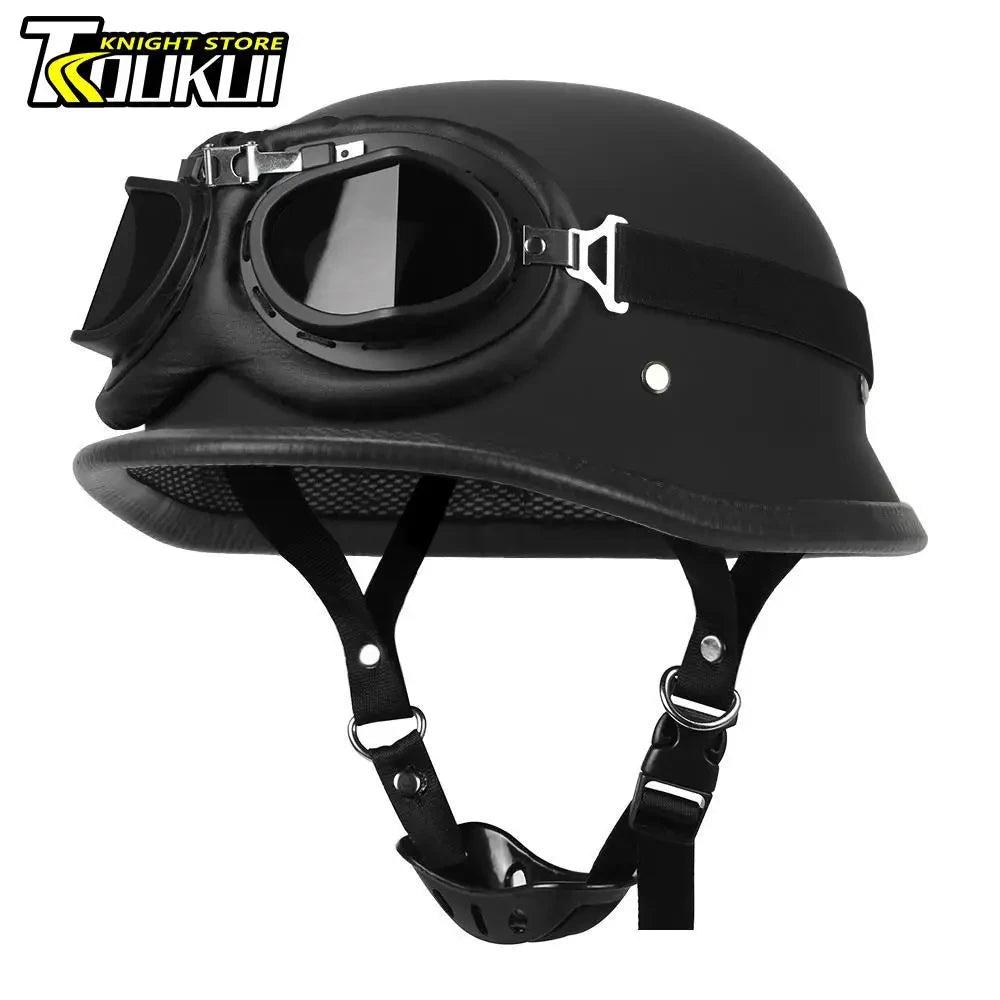Motorcycle Helmet Fashion Capacete De Moto Retro Casco Moto German Vintage Moto Helmet DOT Certification Half Helmet Men Women