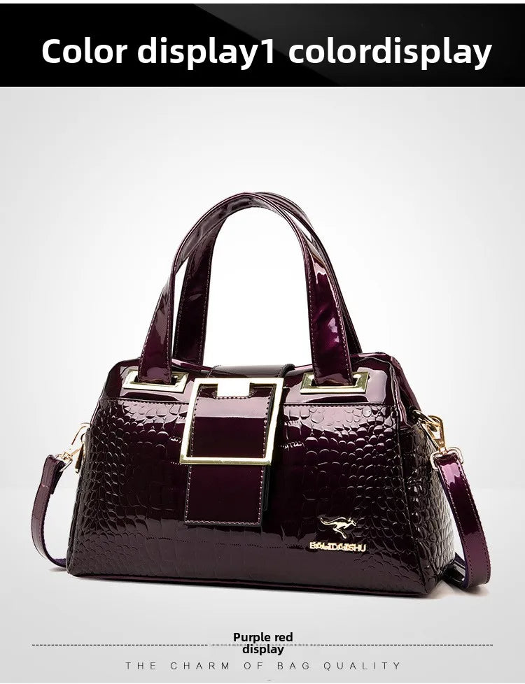 Women's Bag New Style Middle-aged Women's Bag Simple Trendy Single Shoulder Crossbody Bag Fashionable Elegant Handheld Mom Bag