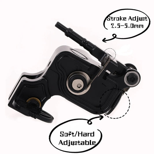 Professional Rotary Tattoo Machine 12V/14000Rpm Adjustable Stroke 2.5-5mm Coreless Powerful Motor V6 Shrapnel Tattoo Machine Gun