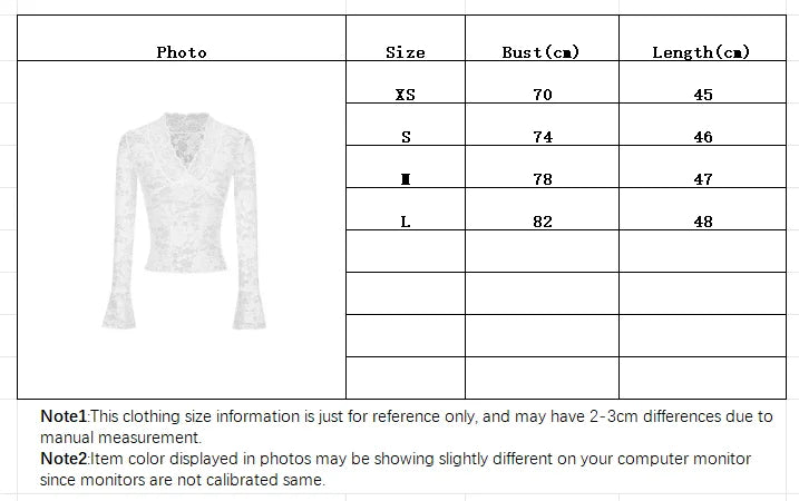 Sexy V-Neck Sheer T-Shirts Fashion Women Flare Long Sleeve Spring Lace Slim Pullovers Tops Casual Evening Party Club Chic Tees