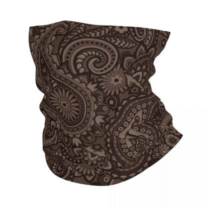 Custom Black Bandana Pattern Bandana Neck Gaiter for Hiking Cycling Women Men Wrap Scarf Paisley Style Headband Warmer
