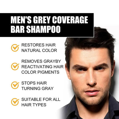 Hair Darkening Shampoo Bar Soap Anti Dandruff Deep Beautiful Black Cleansing Nourishment Hair Improve Gray White Men