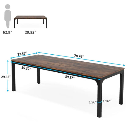 6.5 FT Conference Room Table, 78.74" W x 27.56" D Large Office Conference Table, Modern Seminar Meeting Table Desk, Customized