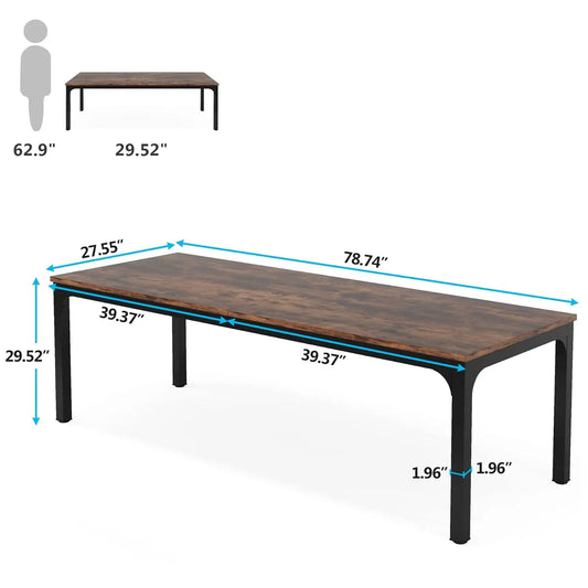 6.5 FT Conference Room Table, 78.74" W x 27.56" D Large Office Conference Table, Modern Seminar Meeting Table Desk, Customized