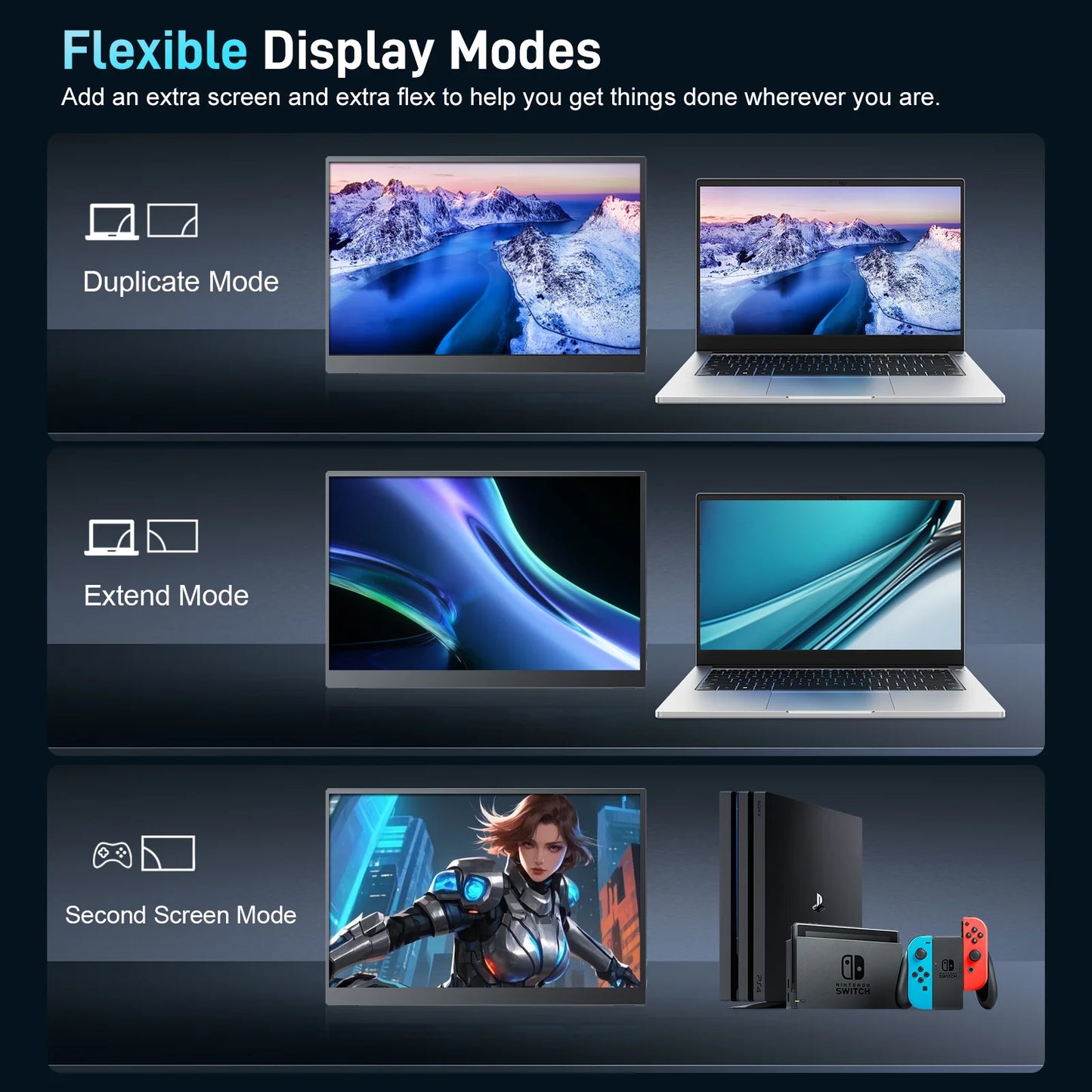 HOWENS 15.6 Inch 4K Monitor IPS Display HDR 100% NTSC For Laptop Switch PS5 Xbox Phone Gaming External Screen Second Monitor NEW
