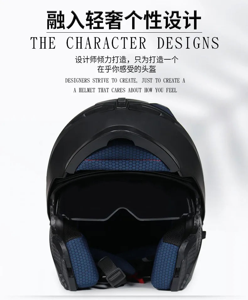 Motorcycle Helmet Full Face Racing Motorbike Helmet with Double Sun Visor Women Man Flip Up Moto Helmets Capacete De Moto