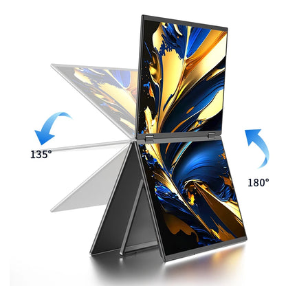 Sibolan 16 inch 2.5K Dual Screen Portable Monitor 60Hz 100% sRGB HDMI USB-C Plug Metal Body Laptop Display Extender For Wins Mac