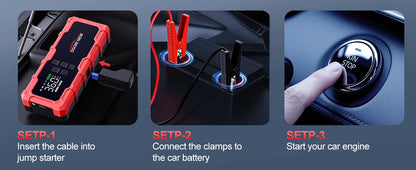 Jump Starter with Air Compressor 150PSI, 7000/8000A Portable Car Battery Booster (All Gas/16L Diesel)