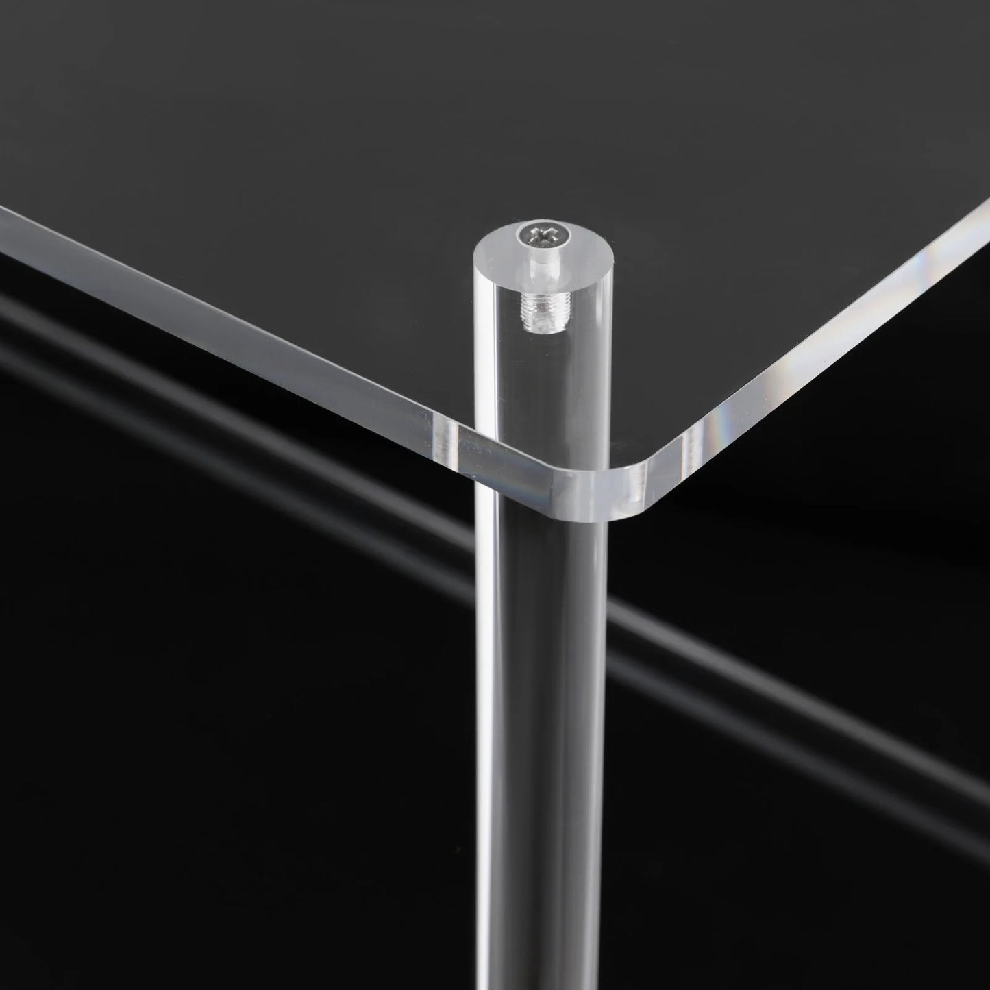 Acrylic Desk 2-Tier Computer Desk Home Office Clear Desk 31.5*19.69*34.65in Writing Table Vanity Desk Study Desk