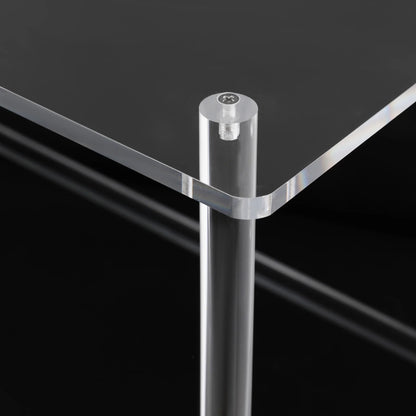 Acrylic Desk 2-Tier Computer Desk Home Office Clear Desk 31.5*19.69*34.65in Writing Table Vanity Desk Study Desk