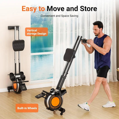 Rowing Machines for Home Use Rowing Machine Max 350 LBS Magnetic Rower with 16 Levels of Workout Resistance Dual Slide Rail Blu