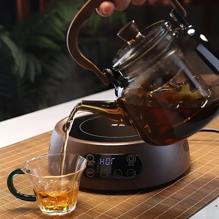【2025 Trendsetter】Electric Ceramic Pot with Glass Handle - Home Use Tea Brewing and Water Heating Pot