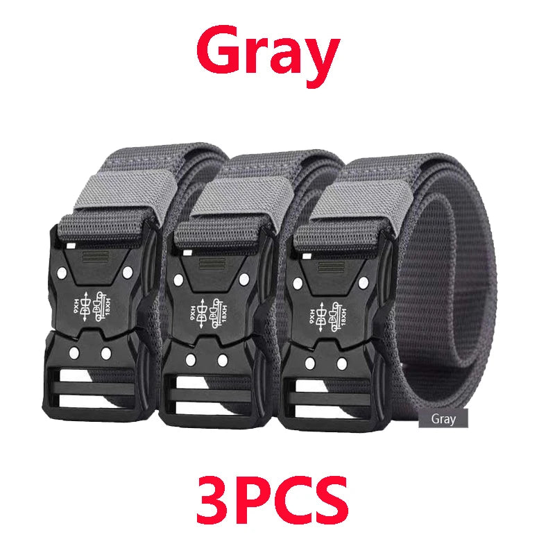 Genuine Tactical Belt Black Quick Release Outdoor Men's Belt Buckle Quick Release Elastic Belt Sport Nylon Braided Belts for Men