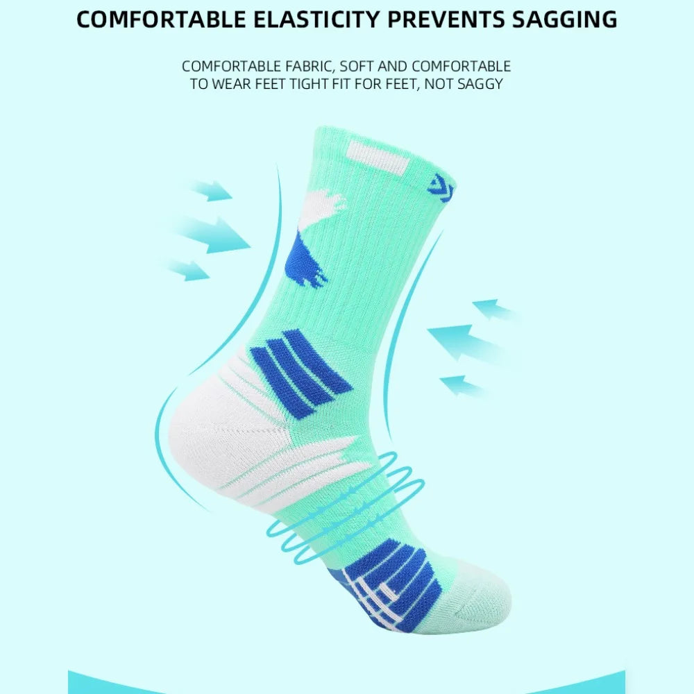 Practical Basketball Socks for Man Kids Thickened Towel Bottom Professional Medium Tube Sports for Elite Running Cycling