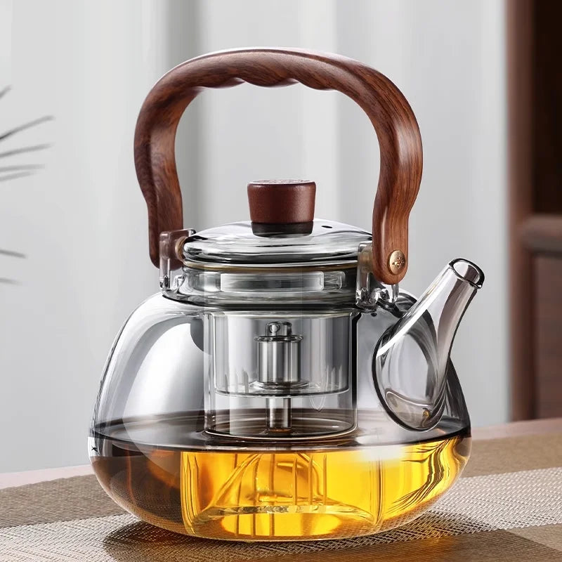 High Borosilicate Glass Teapot Thickened Filter Integrated Steaming and Boiling Teapot High-capacity Home Kung Fu Tea Set