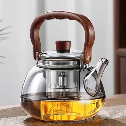 High Borosilicate Glass Teapot Thickened Filter Integrated Steaming and Boiling Teapot High-capacity Home Kung Fu Tea Set