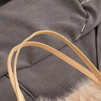 Fahion Faux Fur Tote Bag Women's Bucket Plush Luxury Design Ladies Handbags Winter Crossbody Shoulder Bags